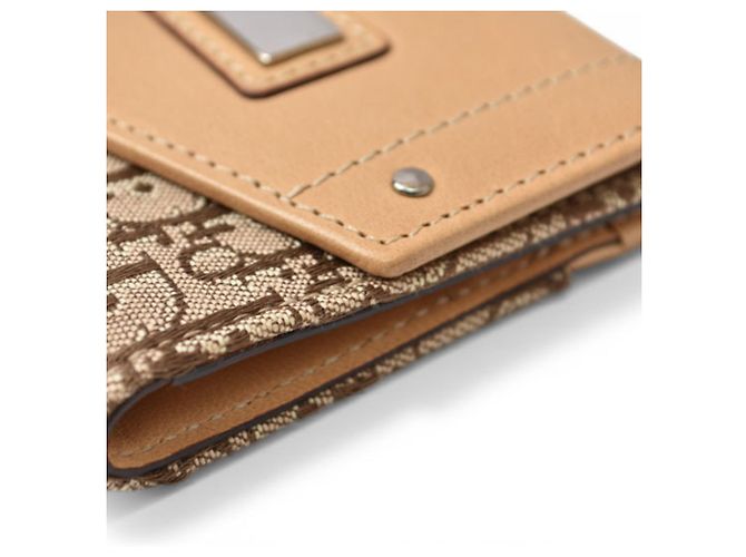 Estuche de Llaves de Cuero Jacquard Beige Christian Dior - vista 4