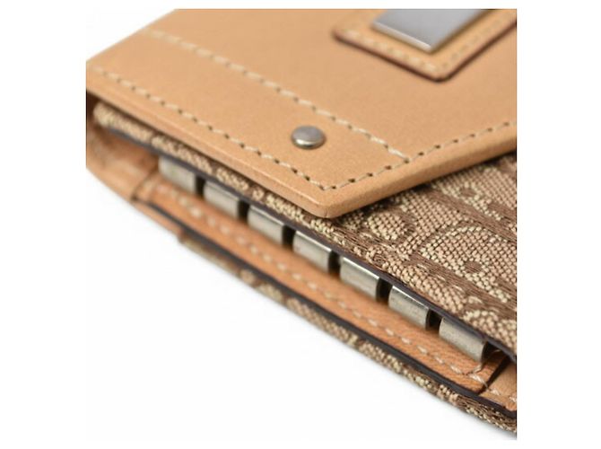 Estuche de Llaves de Cuero Jacquard Beige Christian Dior - vista 5