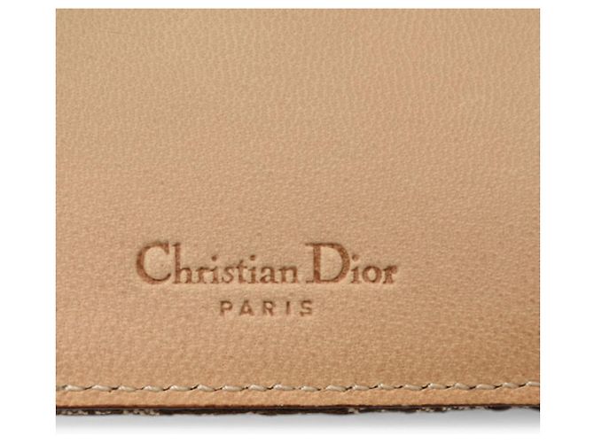 Estuche de Llaves de Cuero Jacquard Beige Christian Dior - vista 8