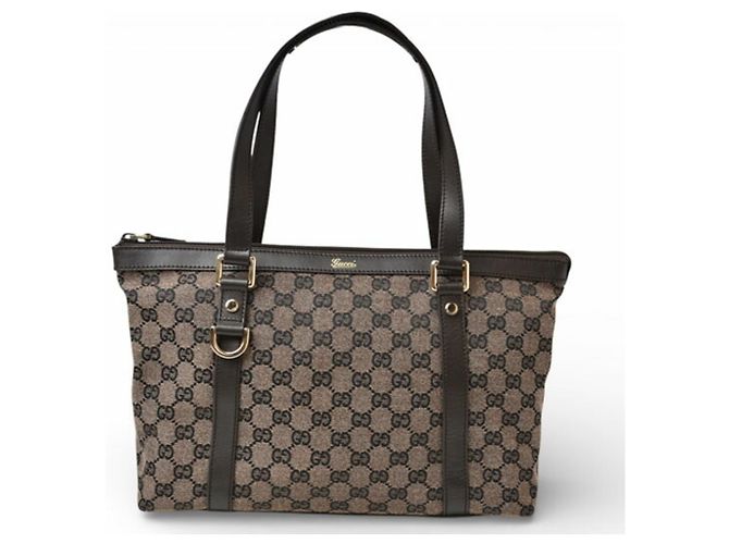 Gucci A4 Tote Bag aus GG-Canvas Schwarz Dunkelbraun - Ansicht 2