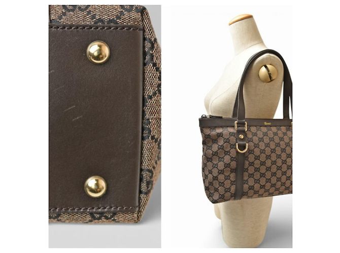 Gucci A4 Tote Bag aus GG-Canvas Schwarz Dunkelbraun - Ansicht 3