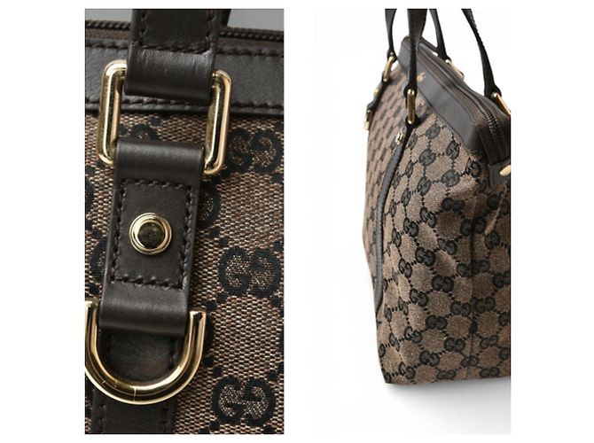 Gucci A4 Tote Bag aus GG-Canvas Schwarz Dunkelbraun - Ansicht 4