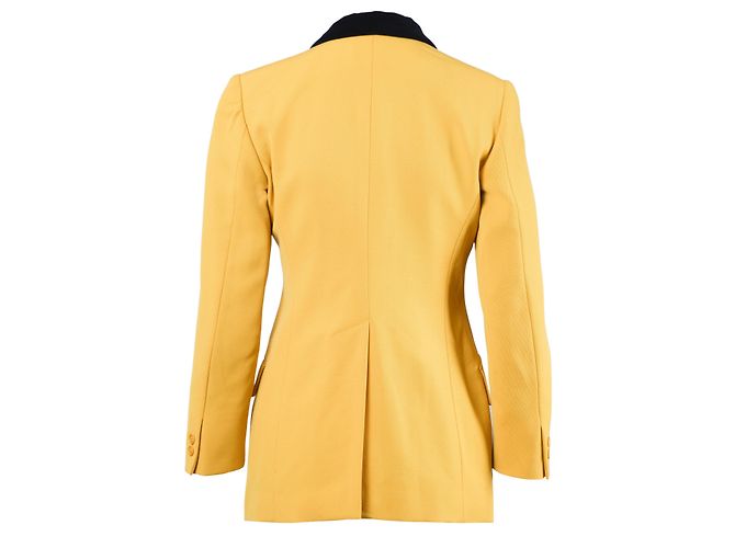 Blazer Aspesi de lana amarillo con cuello negro - vista 3