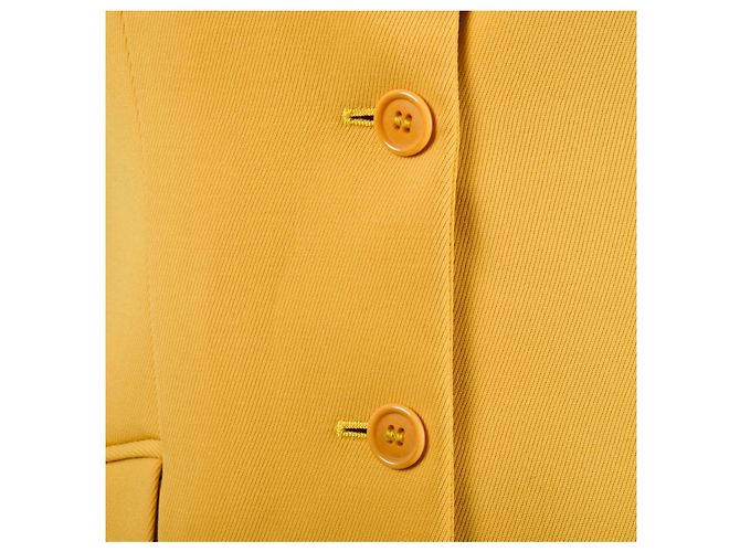 Blazer Aspesi de lana amarillo con cuello negro - vista 5