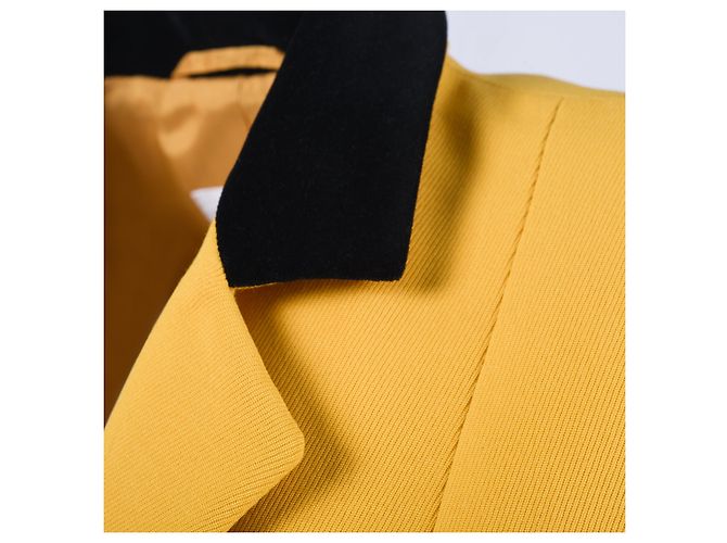 Blazer Aspesi de lana amarillo con cuello negro - vista 6