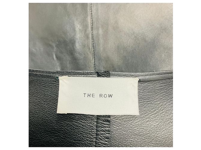 Schwarze Lammlederjacke von The Row mit offener Vorderseite - Ansicht 4