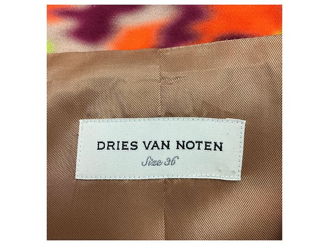 Dries Van Noten Lime Green / Burgundy / Orange Multi Printed Button Front Cotton Jacket Multiple colors - view 4