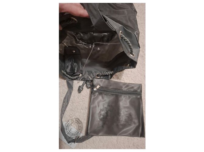 Borsa a zaino in nylon grigio Roberta di Camerino - vista 14