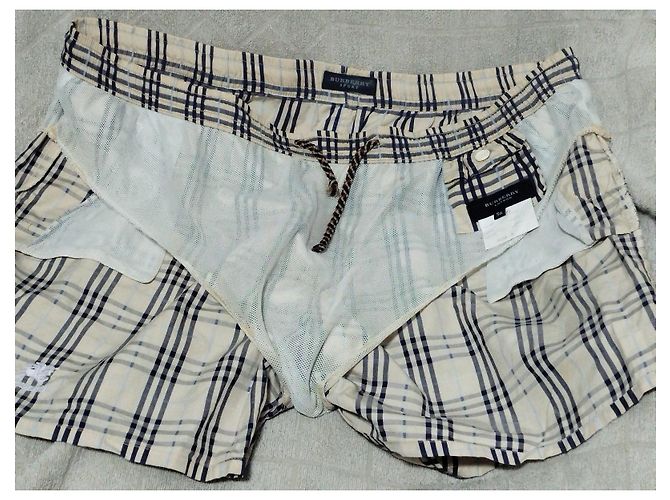 Burberry Check Swim Shorts Beige Dark blue - view 3