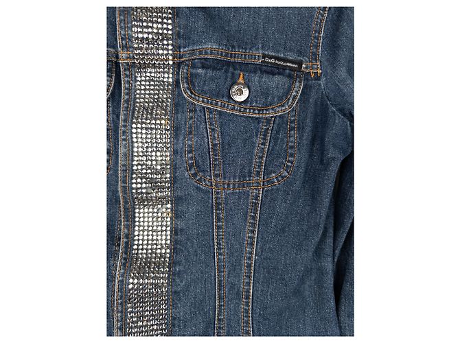 Chaqueta de mezclilla trucker con strass de los 2000 de Dolce & Gabbana Azul - vista 4