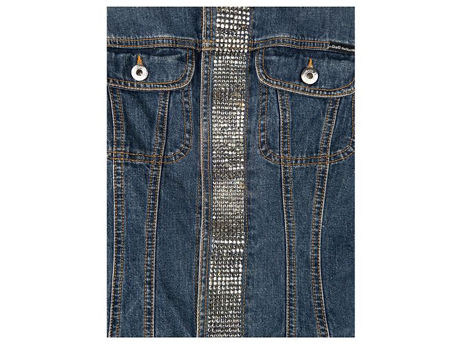 Chaqueta de mezclilla trucker con strass de los 2000 de Dolce & Gabbana Azul - vista 5