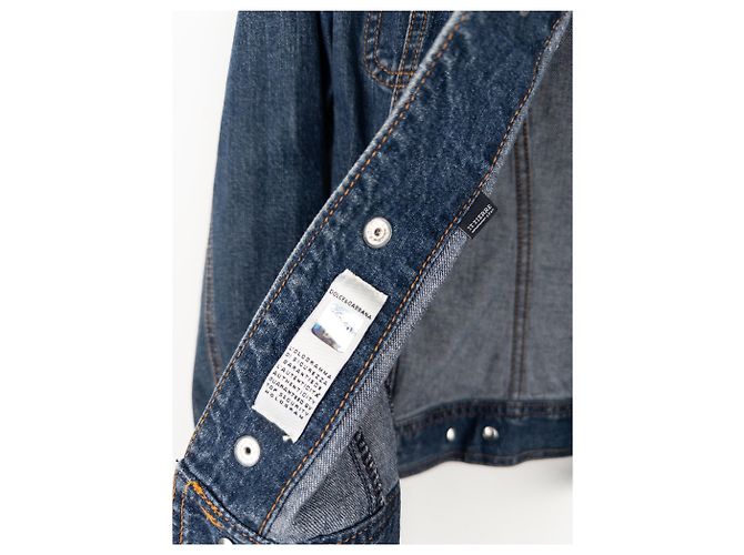 Chaqueta de mezclilla trucker con strass de los 2000 de Dolce & Gabbana Azul - vista 9