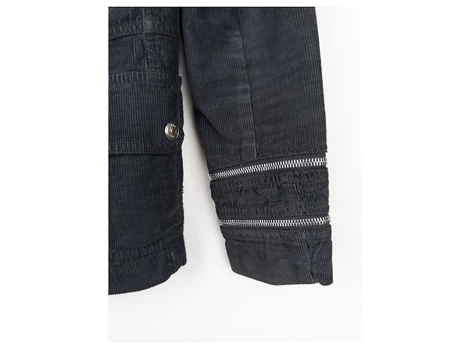 Dior di Galliano AW04 Giacca da Campo M-65 Hardcore Star con Zip Grigio - vista 10