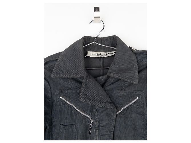 Dior di Galliano AW04 Giacca da Campo M-65 Hardcore Star con Zip Grigio - vista 3
