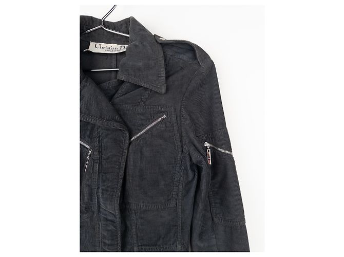 Dior di Galliano AW04 Giacca da Campo M-65 Hardcore Star con Zip Grigio - vista 5