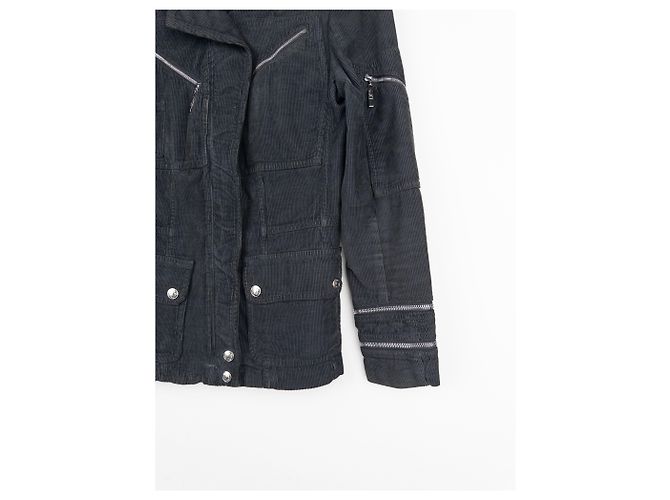 Dior di Galliano AW04 Giacca da Campo M-65 Hardcore Star con Zip Grigio - vista 6