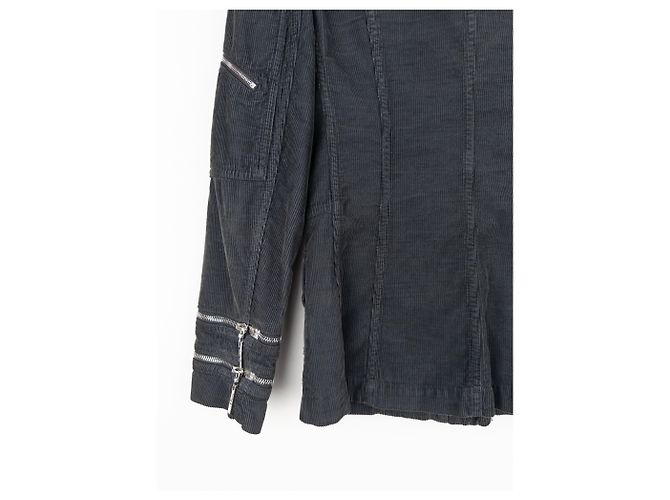 Dior di Galliano AW04 Giacca da Campo M-65 Hardcore Star con Zip Grigio - vista 9