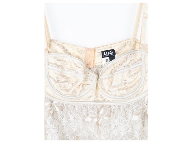 Top bustier de encaje dorado con mariposa de los 2000 de Dolce & Gabbana - vista 3