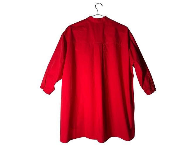 Camisa Casey-Casey Roja de Algodón Lavado Oversize - vista 4