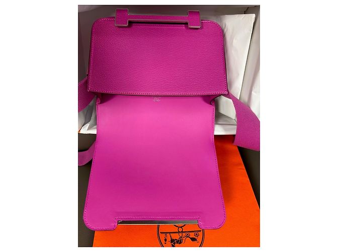 Borsa Hermès Geta Magnolia in pelle di capra Mysore - vista 9