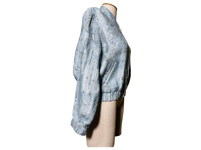 Giacca Bomber Iro Omiando Bandana Blu Lino - vista 2