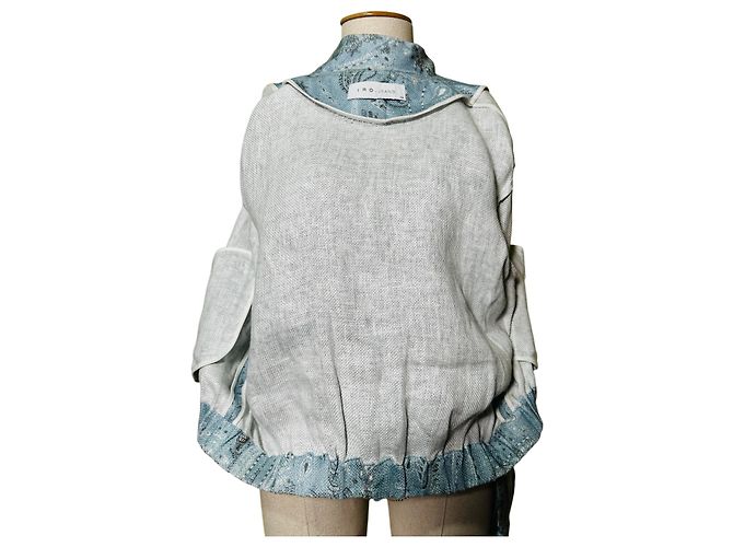Giacca Bomber Iro Omiando Bandana Blu Lino - vista 5