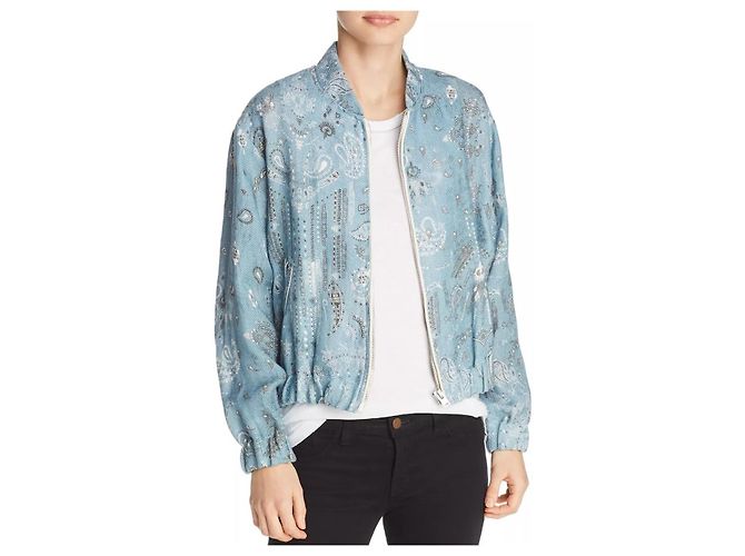 Giacca Bomber Iro Omiando Bandana Blu Lino - vista 8