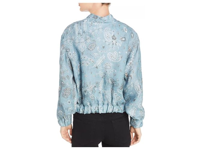 Giacca Bomber Iro Omiando Bandana Blu Lino - vista 9
