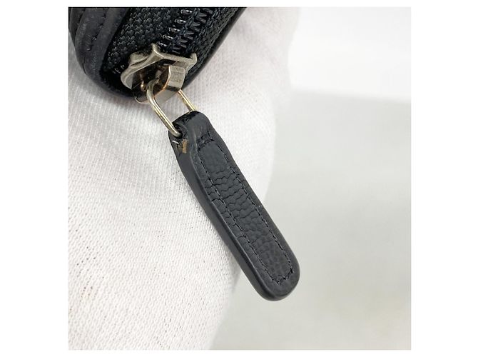 Boy Monedero de piel de ternera granulada negra Chanel Negro - vista 8