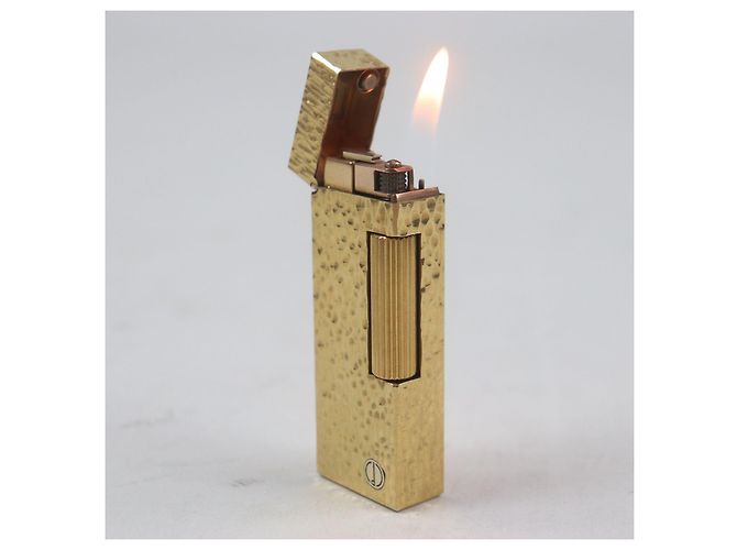 Alfred Dunhill Briquet logo à motif intégral Dunhill Square Doré - vue 3