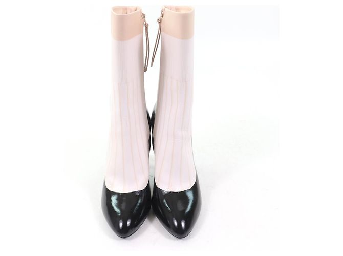 Leder-Ankle-Boots mit LV-Logo von Louis Vuitton Schwarz Weiß - Ansicht 3