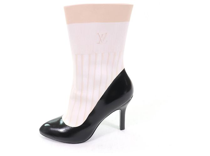 Leder-Ankle-Boots mit LV-Logo von Louis Vuitton Schwarz Weiß - Ansicht 4