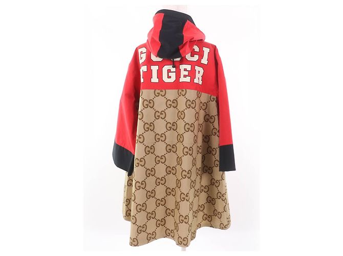 Abrigo de algodón con patrón GG Large TIGER de Gucci Roja - vista 3