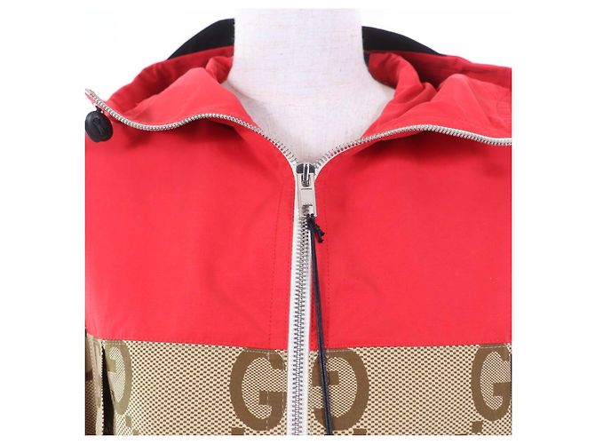 Abrigo de algodón con patrón GG Large TIGER de Gucci Roja - vista 4