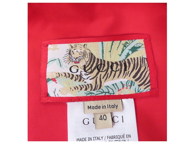 Abrigo de algodón con patrón GG Large TIGER de Gucci Roja - vista 9