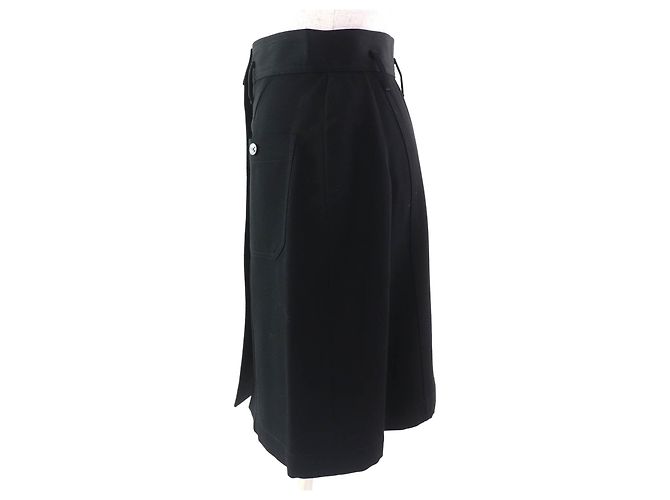 Timeless Wollrock mit COCO-Button von Chanel Schwarz - Ansicht 2