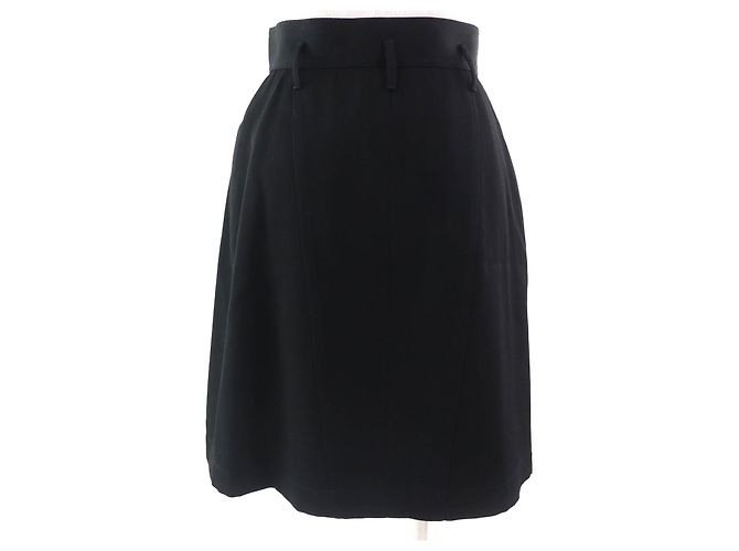 Timeless Wollrock mit COCO-Button von Chanel Schwarz - Ansicht 3
