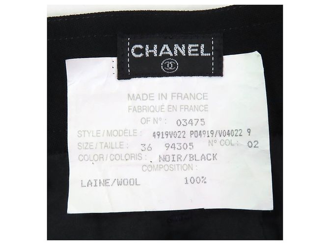 Timeless Wollrock mit COCO-Button von Chanel Schwarz - Ansicht 6
