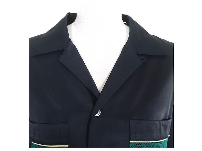Autre Marque Sawa Takai Kurzarm-Rayonhemd Blau Marineblau - Ansicht 4