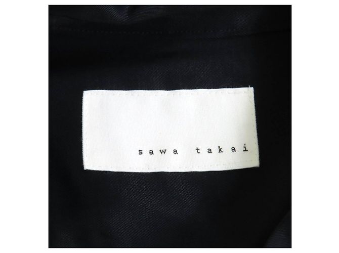 Autre Marque Sawa Takai Kurzarm-Rayonhemd Blau Marineblau - Ansicht 7
