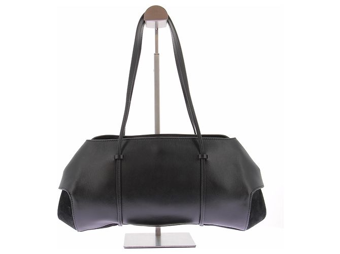 Autre Marque Borsa in pelle e camoscio nera Nero - vista 2