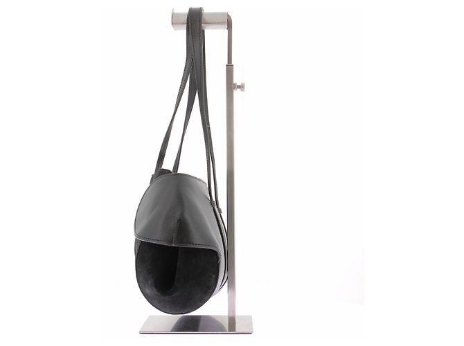 Autre Marque Borsa in pelle e camoscio nera Nero - vista 3