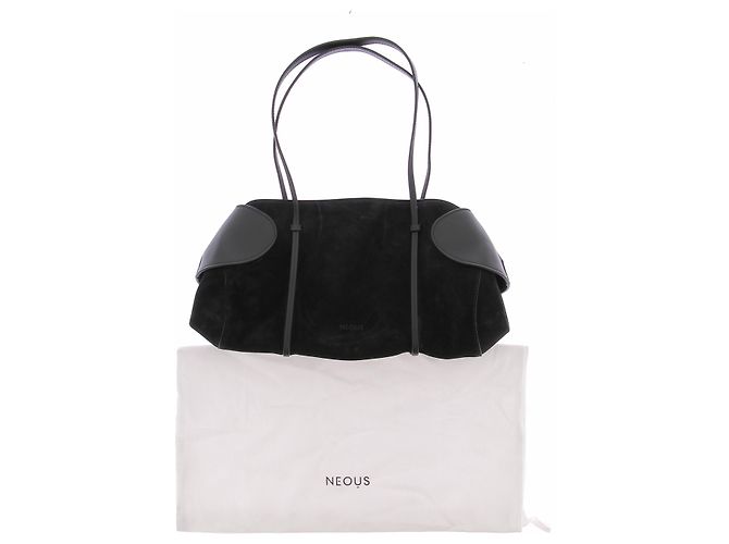 Autre Marque Borsa in pelle e camoscio nera Nero - vista 8