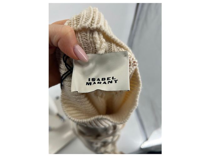Isabel Marant Midikleid aus Ecru-Wolle Beige - Ansicht 6