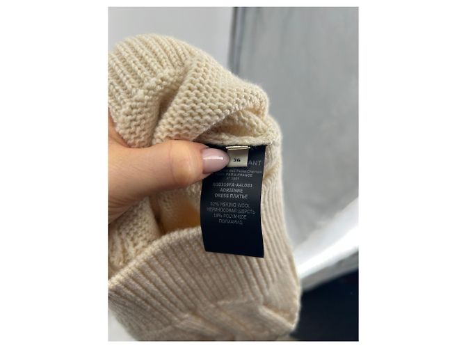 Isabel Marant Midikleid aus Ecru-Wolle Beige - Ansicht 7