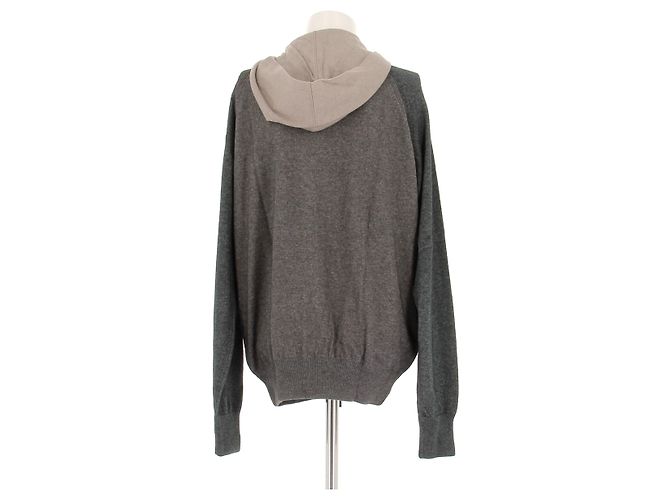 Loro Piana Pullover mit Reißverschluss aus Kaschmir und Seide Grau - Ansicht 2