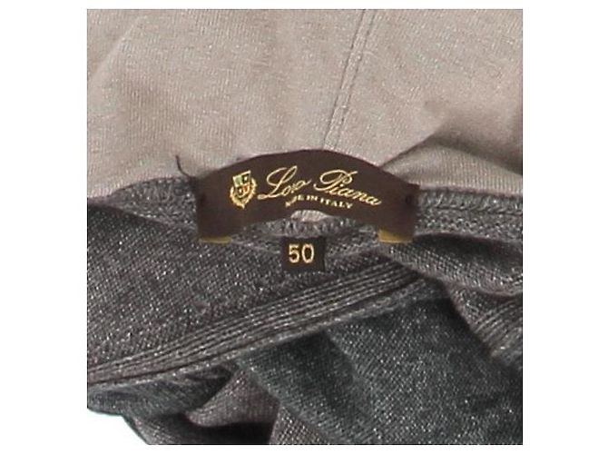 Loro Piana Pullover mit Reißverschluss aus Kaschmir und Seide Grau - Ansicht 5