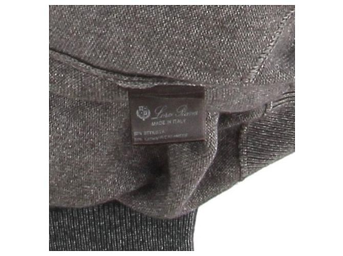 Loro Piana Pullover mit Reißverschluss aus Kaschmir und Seide Grau - Ansicht 6