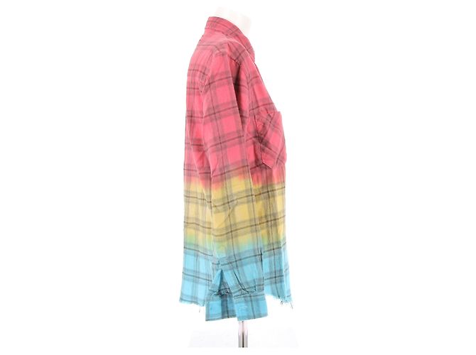 Amiri Langarmhemd mit rot-weiß-blauem Karomuster Rosa Baumwolle Pink - Ansicht 3