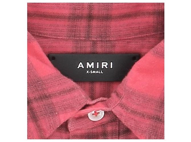 Amiri Langarmhemd mit rot-weiß-blauem Karomuster Rosa Baumwolle Pink - Ansicht 5